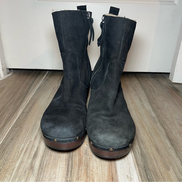 Clark’s Ledella Abby Suede Studded Ankle Boots, Ankle, Heel, Wool Blend Lined - Picture 2 of 10